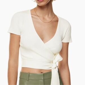 Like new Aritzia Wilfred All Tied Up Sweater Size XS White